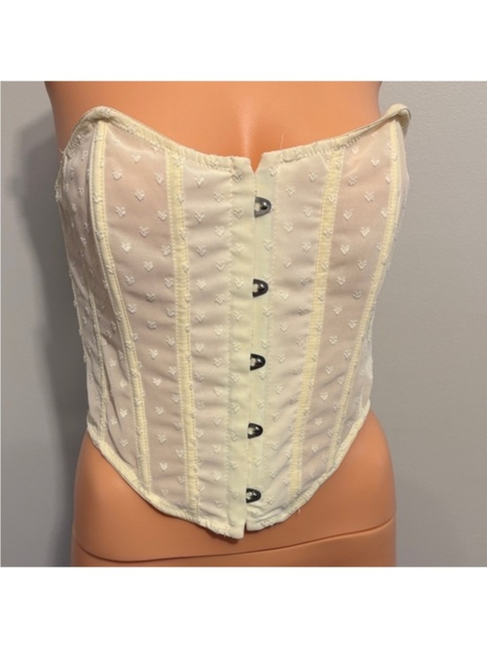 Urban Outfitters Ivory Strapless Corset Top
